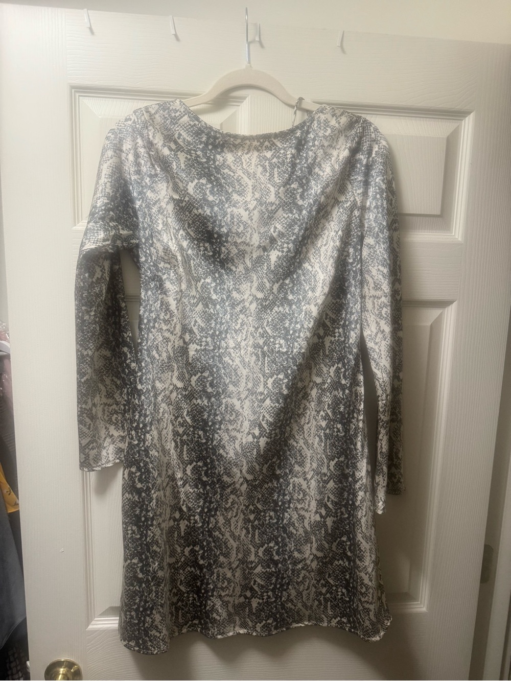 Abercrombie & Fitch Neutral Snake-Print Long Sleeve Dress